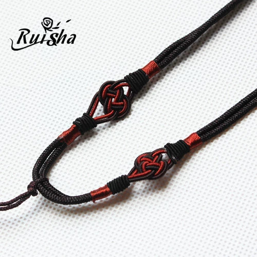 Аксессуары ручной работы, плетеная ручка, подвеска, золотое ожерелье из шнура, золотая вода из нефрита, изумрудный ремешок