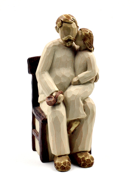 单品美式家庭亲情柳树初生儿摆件