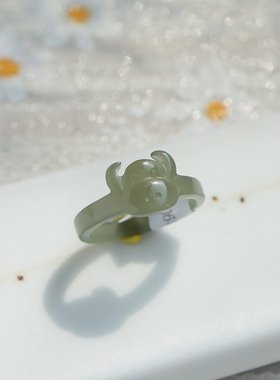 礼物手工雕刻戒指三合天然和田玉