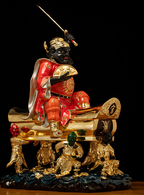 纯铜钟馗天师神像佛堂工艺品摆件