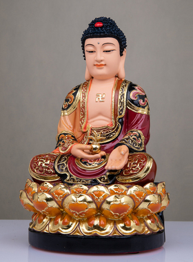 圣丰树脂贴金药师佛供奉佛像摆件