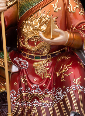 康盛黄铜供奉摆件中式华光大帝像