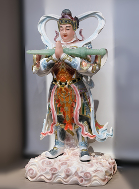 树脂彩绘韦陀菩萨护法佛像摆件