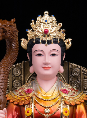 康盛树脂彩绘玉帝王母神像摆件