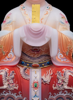 康盛汉白玉供奉摆件中式三霄娘娘