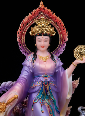 九天玄女神像汉白玉彩绘