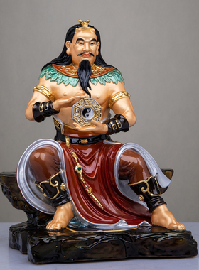 黄铜彩绘伏羲大帝供奉神像