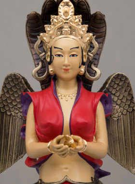 康盛黄铜供奉摆件中式蟒蛇真身像