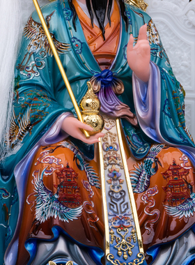 纯阳真人吕洞宾神像汉白玉彩绘