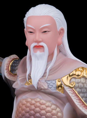 汉白玉胡天龙胡天刚胡天霸神像