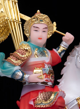 报马将军神像汉白玉家用供奉摆件