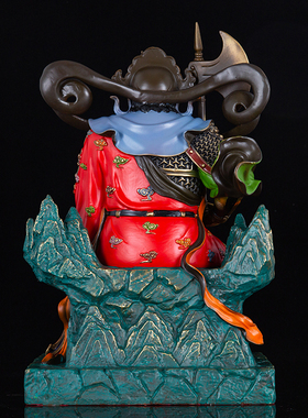 台湾纯铜彩绘山神庙供奉摆件佛像