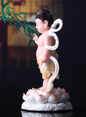 浴佛节摆件汉白玉浴佛太子佛像