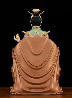 纯铜彩绘女娲娘娘工艺品中式摆件