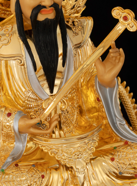 康盛纯铜供奉摆件三清道祖神像