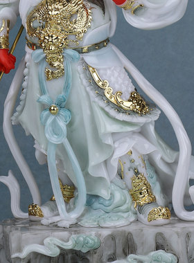 康盛汉白玉供奉摆件中式伽蓝韦陀