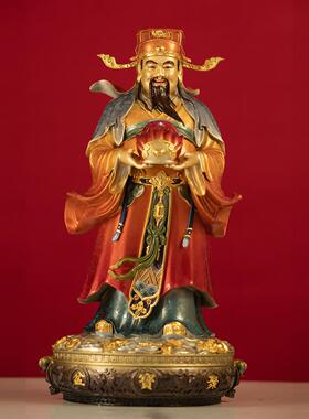 五路财神像铜像铜彩绘