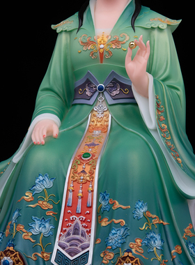 康盛汉白玉供奉摆件中式胡秀英像