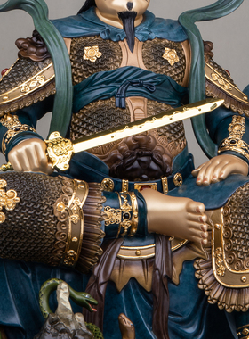 玄天上帝真武大帝铜彩绘供奉像