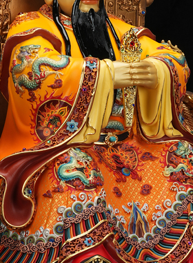 全铜彩绘广济龙王五爷供奉佛像