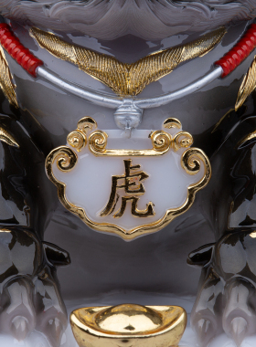 汉白玉元宝家用虎爷老虎摆件