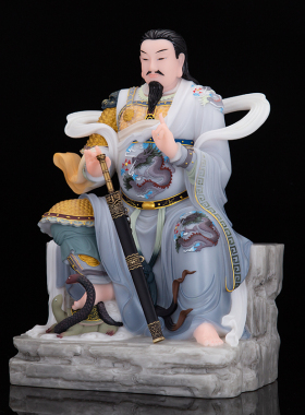 玄天上帝神像汉白玉真武大帝