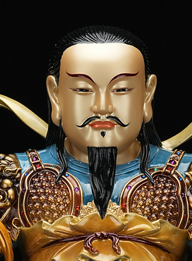 玄天上帝神像铜雕家用供奉摆件