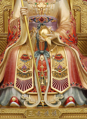 康盛黄铜供奉摆件中式玉帝王母像