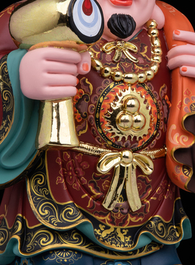 康盛树脂彩绘大黑天财神佛像摆件