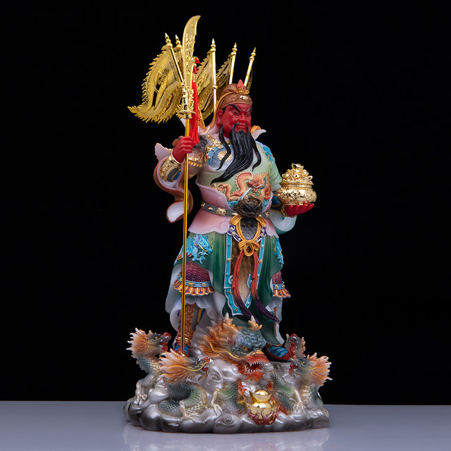 Resin white marble worship ornament Guan Gong statue