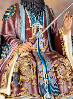 康盛黄铜供奉摆件中式张天师神像
