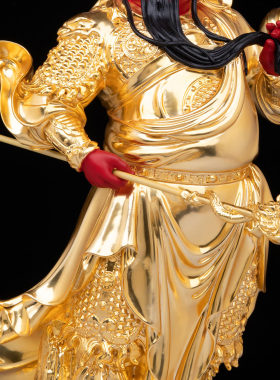 康盛黄铜供奉摆件中式关帝圣君像