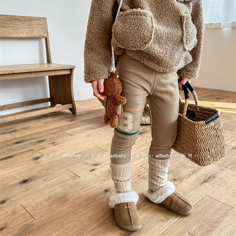 儿童冬款磨毛加绒加厚打底裤韩版男女童字母弹力裤宝宝保暖裤长裤,淘宝优惠券,粉丝福利购,淘宝优惠卷