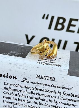 女式金属时尚狐狸戒指