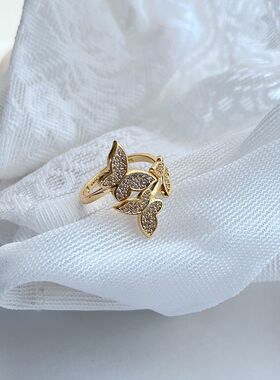 女式金属时尚锆石镶嵌戒指