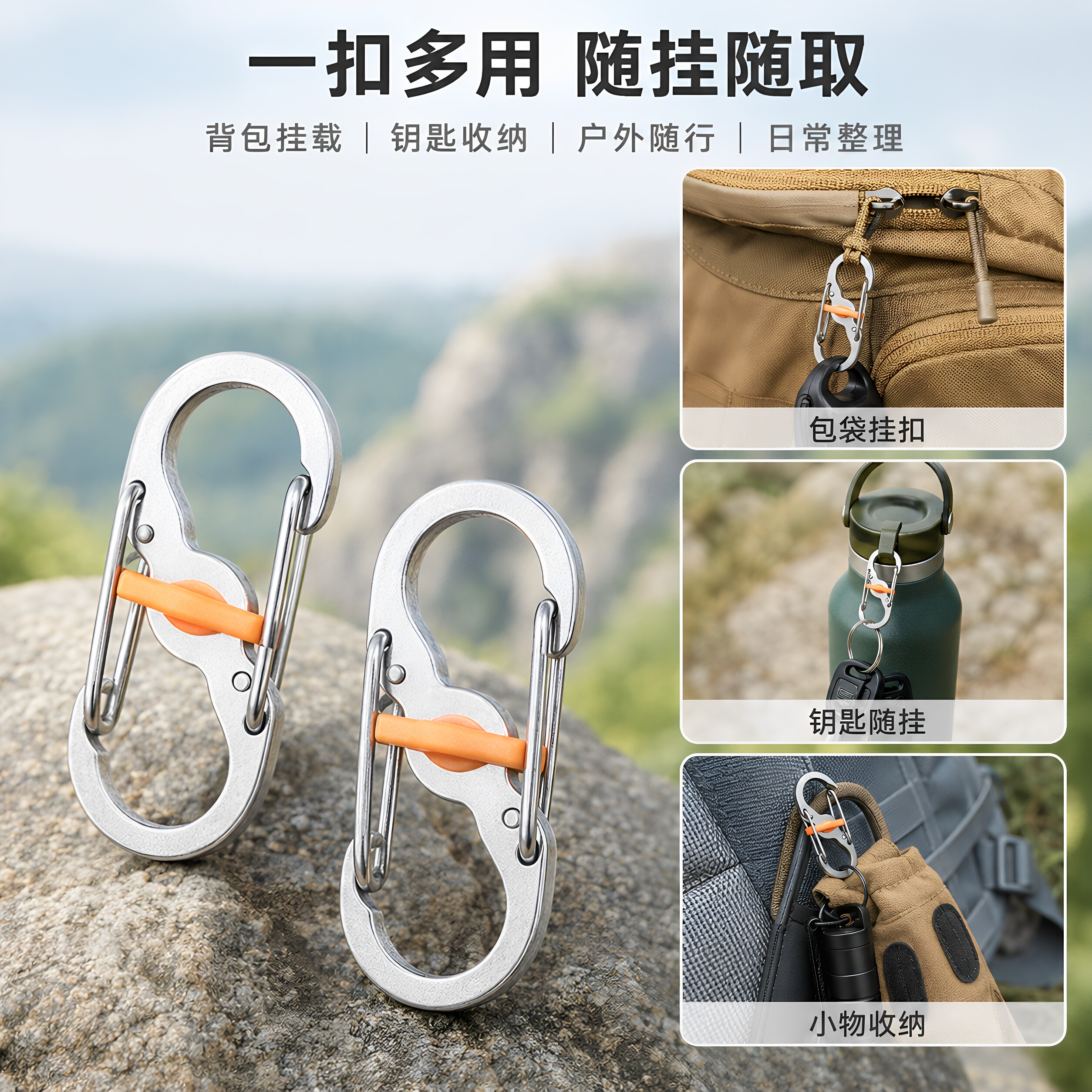 Outdoor backpack 8-figure buckle European travel anti-theft buckle