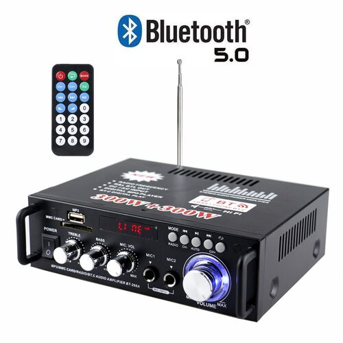 迷你小型功放机多功能插卡蓝牙家用车载功放12伏220V - 图0