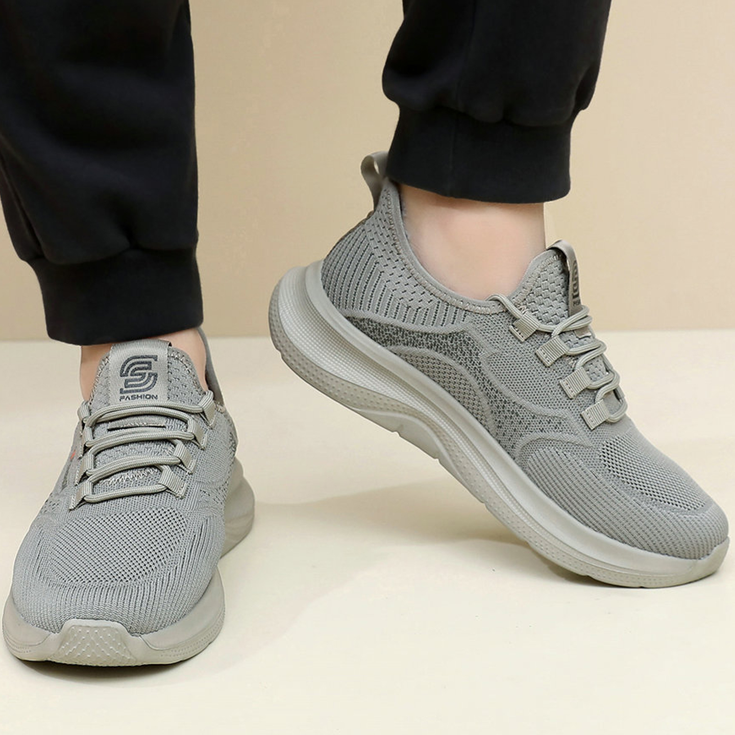 2025新款男士棉鞋冬季老北京加绒保暖鞋运动飞织软面爸爸休闲防寒 - 图1