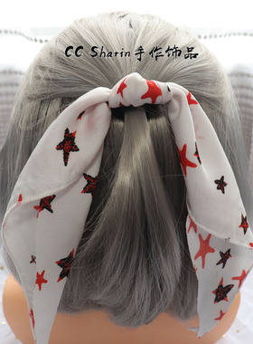 CCS原创日系樱花蝴蝶结头绳飘带后脑勺Lolita丸子头发圈软妹发饰