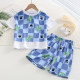Summer cotton silk splicing shorts shorts suit
