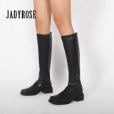 Jadyrose Pure Color British Simple и коленные ботинки толстые пятки с низким содержанием сапог женские сумки -тонкие и модные ноги