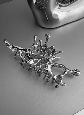 Y2K Butterfly Claw Clips for Women Large Metal Silver Color