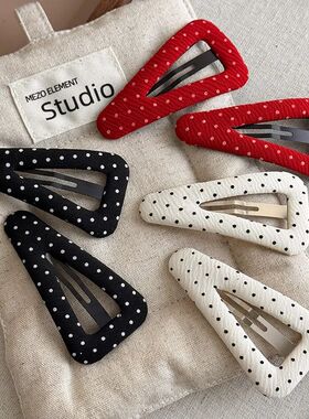 Cute Polka Dot Triangle Hair Clip for Girls Women New Fabric