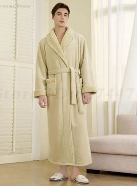 Men's Plus Size Flannel Sleepwear Nightgown Winter New Night