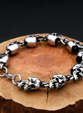 Gothic Hip Hop Skull Bracelet 316L Stainless Steel Rock Punk