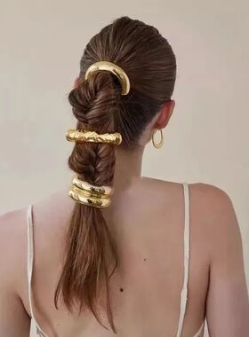 Vintage Chunky Hollow Double-layer Metal Hair Clips For Wome