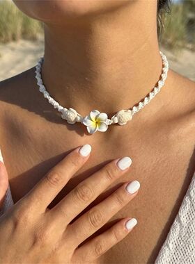 Boho Big Flower Choker Necklace For Women Fashion Red Yellow