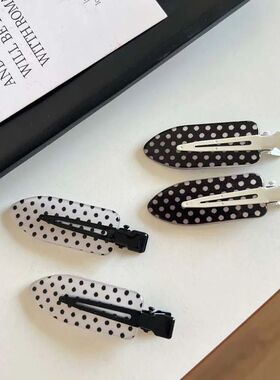 1Pcs Black White Polka Dot Acetate Hair Clip Korean Style Fa