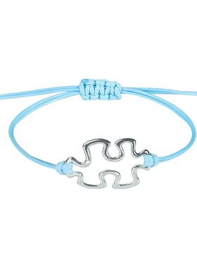Autism Puzzle Piece Charm Bracelets Adjustable Handmade Wove