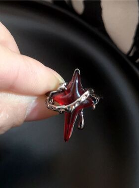 ndy Black Crystal Heart Love Red Cross Geometric Drip Oil Op